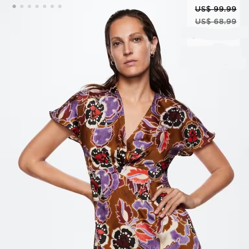 MANGO Floral midi dress - Picture 2 of 5